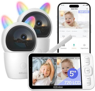 دوربین مراقبت کودک CZEview مدل BM2 PRO با مانیتور ۵ اینچ و کیفیت تصویر ۲K - پیجر نوزاد حرفهای